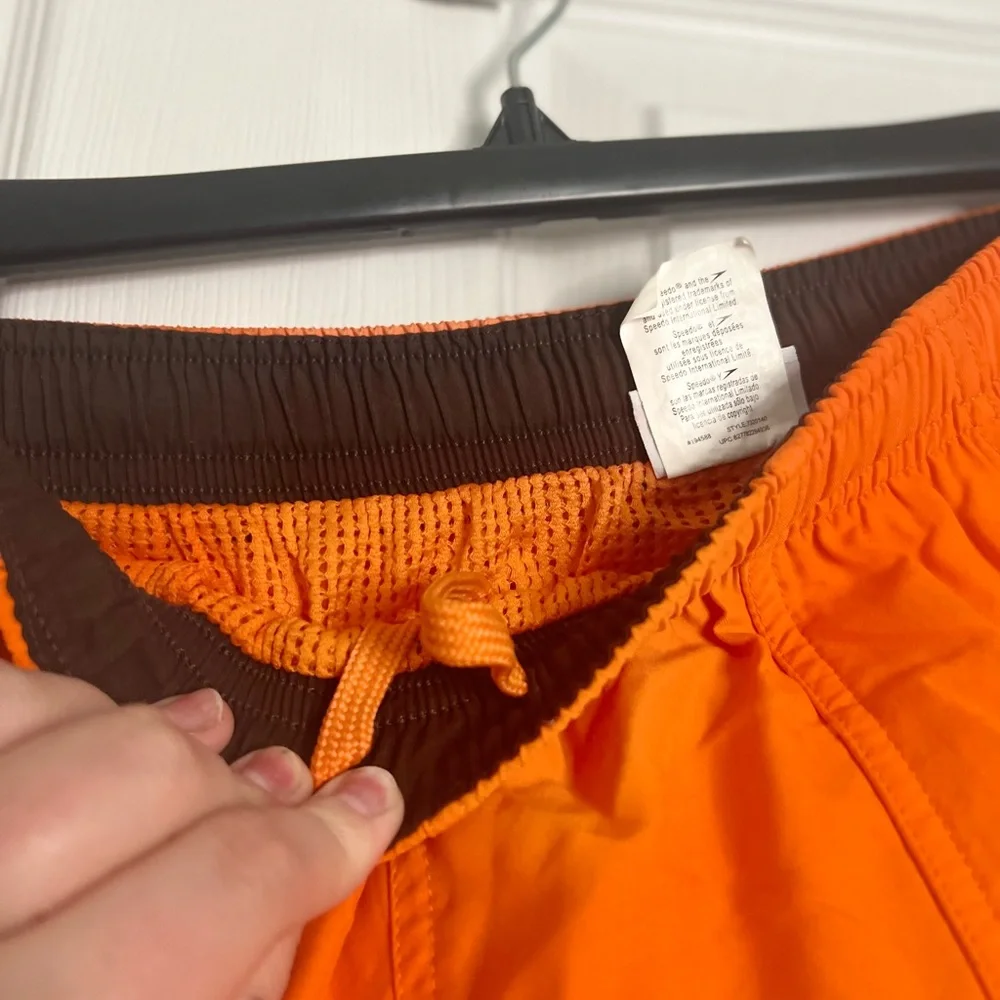 Mens Speedo Brand Swim Trunks Orange Size Medium